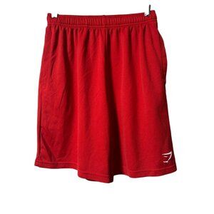 Gymshark Mens Red Elastic Waist Sports Shorts S